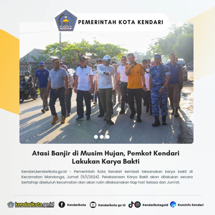 Atasi Banjir Di Musim Hujan, Pemkot Kendari Lakukan Karya Bakti