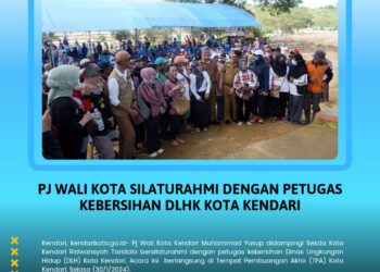 Pj Wali Kota Silaturahmi dengan Petugas Kebersihan DLHK Kota Kendari