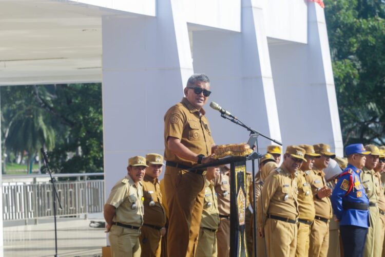 Pj Wali Kota Kendari Pimpin Apel, Sebut Kendari Alami Deflasi di Februari
