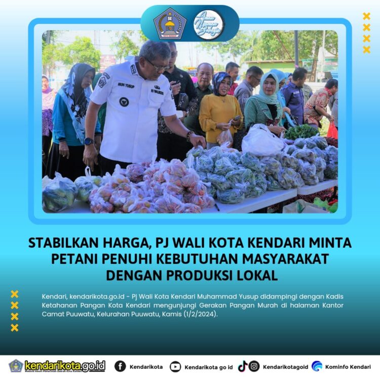 Stabilkan Harga, Pj Wali Kota Kendari Minta Petani Penuhi Kebutuhan Masyarakat dengan Produksi Lokal