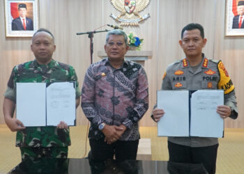 Pemkot Kendari, Polresta dan Kodim 1417 Tandatangani NPHD Pengamanan Pemilukada