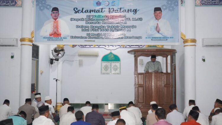 Pemkot Kendari Takbiran Bersama Menjelang Idul Fitri di Masjid Al-Mukarrabun 