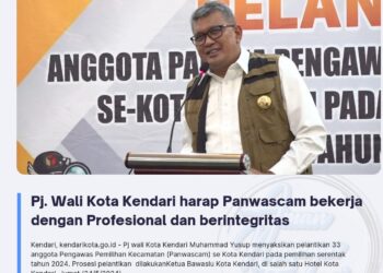 Pj. Wali Kota Kendari harap Panwascam bekerja Profesional dan berintegritas.