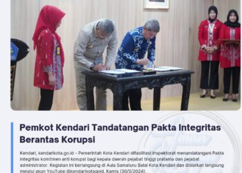 Pemkot Kendari Tandatangan Pakta Integritas Berantas Korupsi