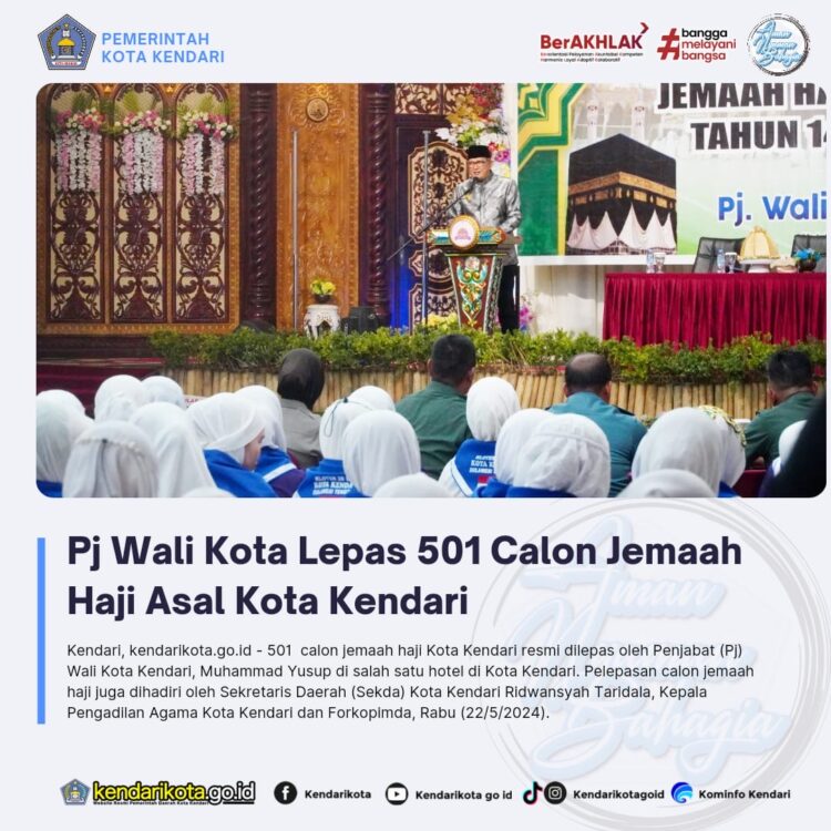 Pj Wali Kota Lepas 501 Calon Jemaah Haji Asal Kota Kendari