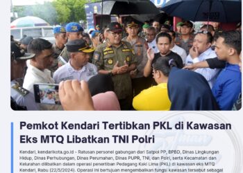 Pemkot Kendari Tertibkan PKL di Kawasan Eks MTQ Libatkan TNI Polri