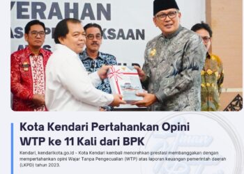 Kota Kendari Pertahankan Opini WTP ke 11 Kali dari BPK