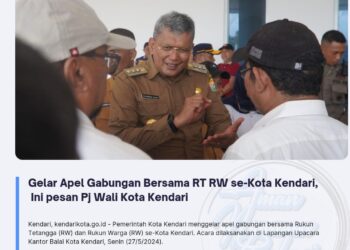 Gelar Apel Gabungan Bersama RT RW se-Kota Kendari, Ini pesan Pj Wali Kota Kendari