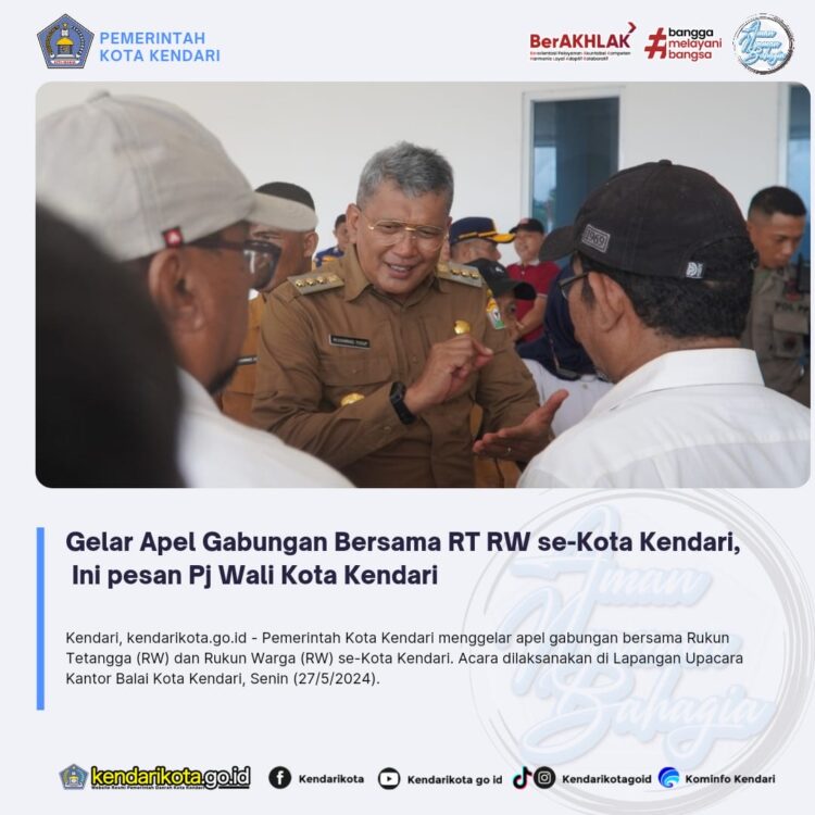 Gelar Apel Gabungan Bersama RT RW se-Kota Kendari, Ini pesan Pj Wali Kota Kendari