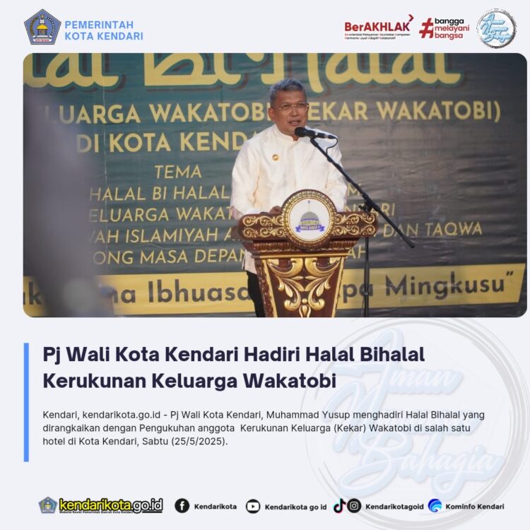 Pj Wali Kota Kendari Hadiri Halal Bihalal Kerukunan Keluarga Wakatobi