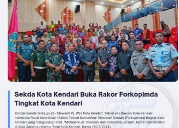 Sekda Kota Kendari Buka Rakor Forkopimda Tingkat Kota Kendari