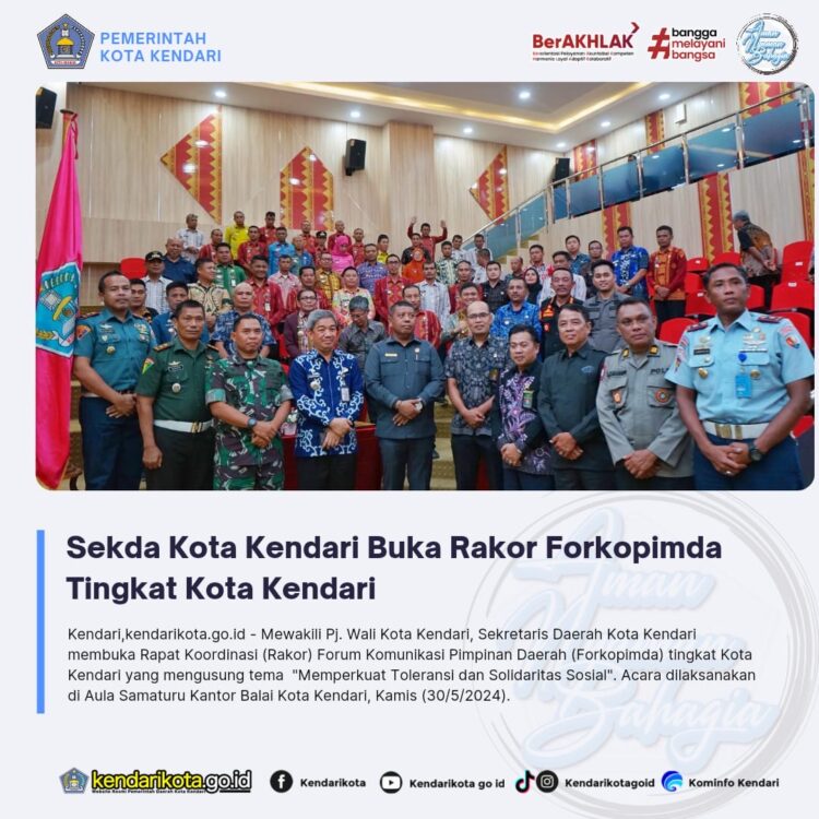 Sekda Kota Kendari Buka Rakor Forkopimda Tingkat Kota Kendari