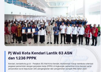 Pj Wali Kota Kendari Lantik 63 ASN dan 1.236 PPPK