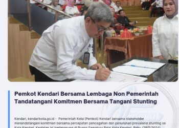 Pemkot Kendari Bersama Lembaga Non Pemerintah Tandatangani Komitmen Bersama Tangani Stunting