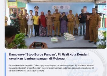 Kampanye “Stop Boros Pangan”, Pj. Wali kota Kendari serahkan bantuan pangan di Mokoau
