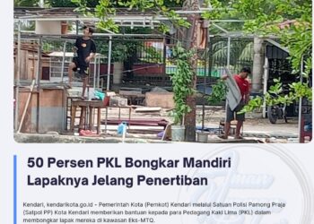 50 Persen PKL Bongkar Mandiri Lapaknya Jelang Penertiban