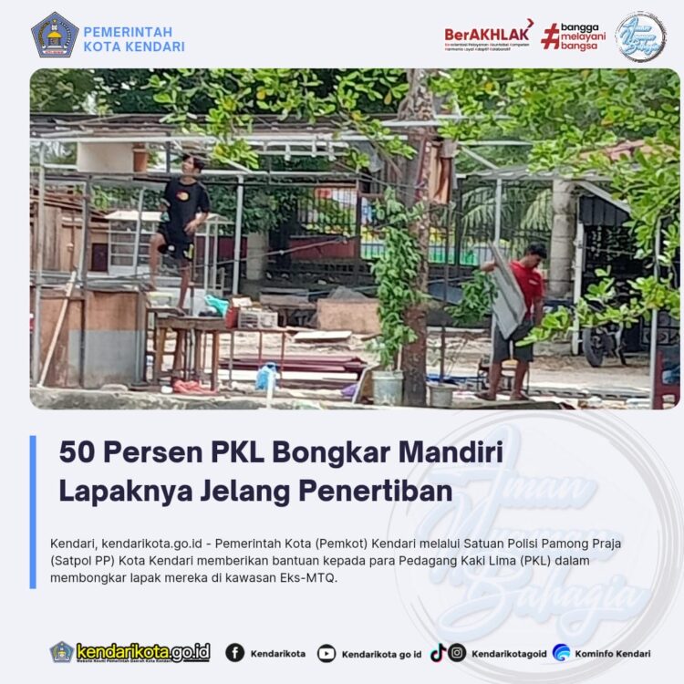50 Persen PKL Bongkar Mandiri Lapaknya Jelang Penertiban
