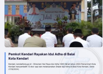 Pemkot Kendari Rayakan Idul Adha di Balai Kota Kendari