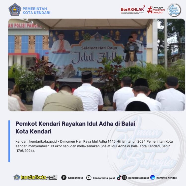 Pemkot Kendari Rayakan Idul Adha di Balai Kota Kendari