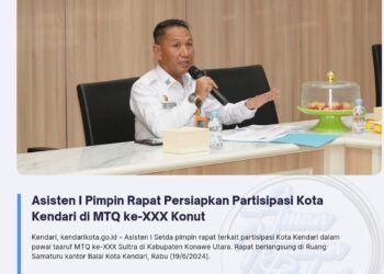 Asisten I Pimpin Rapat Persiapkan Partisipasi Kota Kendari di MTQ ke-XXX Konut
