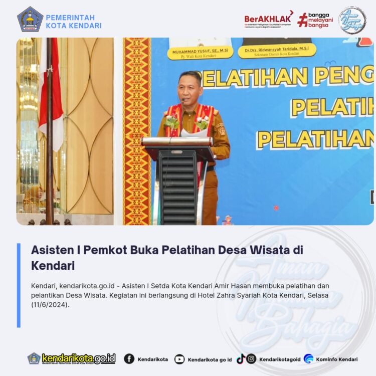 Asisten I Pemkot Buka Pelatihan Desa Wisata di Kendari