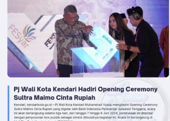 Pj Wali Kota Kendari Hadiri Opening Ceremony Sultra Maimo Cinta Rupiah