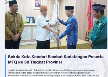 Sekda Kota Kendari Sambut Kedatangan Peserta MTQ ke 30 Tingkat Provinsi