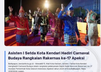 Kota Kendari Turut Meriahkan Karnaval Budaya Rakernas ke-17 Apeksi di Balikpapan