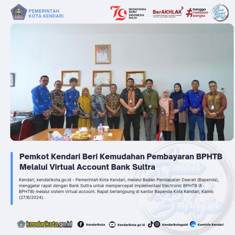 Pemkot Kendari Beri Kemudahan Pembayaran BPHTB Melalui Virtual Account Bank Sultra