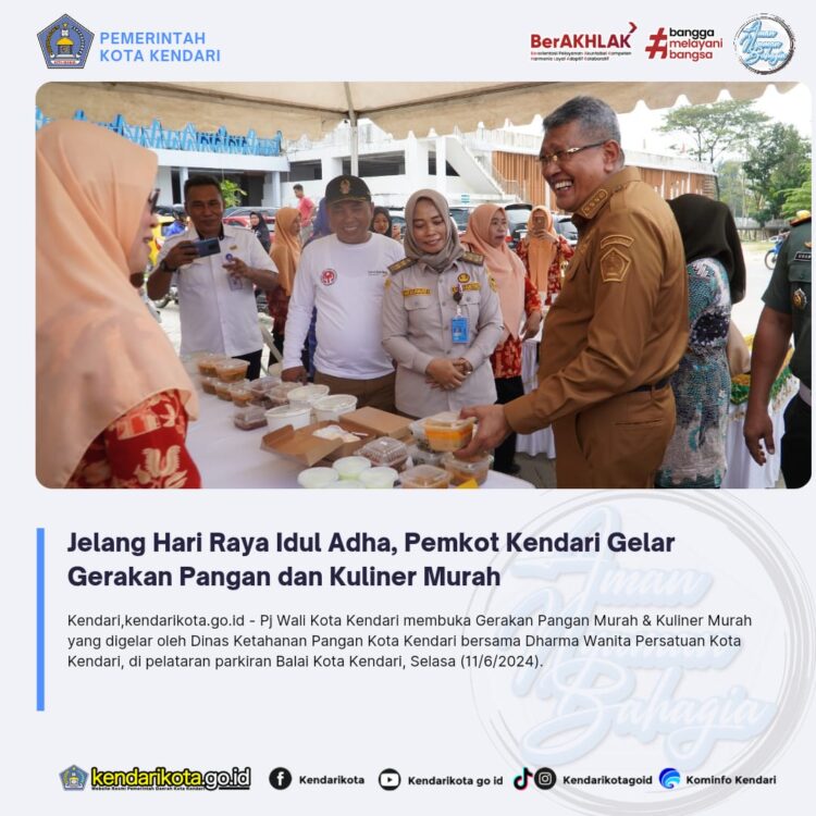 Jelang Hari Raya Idul Adha, Pemkot Kendari Gelar Gerakan Pangan dan Kuliner Murah