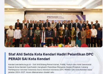 Staf Ahli Setda Kota Kendari Hadiri Pelantikan DPC PERADI SAI Kota Kendari