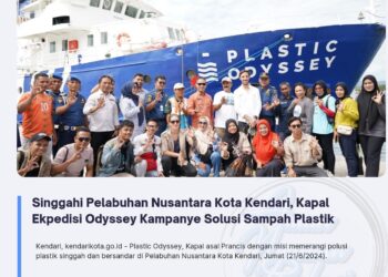 Singgahi Pelabuhan Nusantara Kota Kendari, Kapal Ekpedisi Odyssey Kampanye Solusi Sampah Plastik