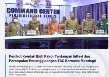 Pemkot Kendari Ikuti Rakor Tantangan Inflasi dan Percepatan Penanggulangan TBC Bersama Mendagri