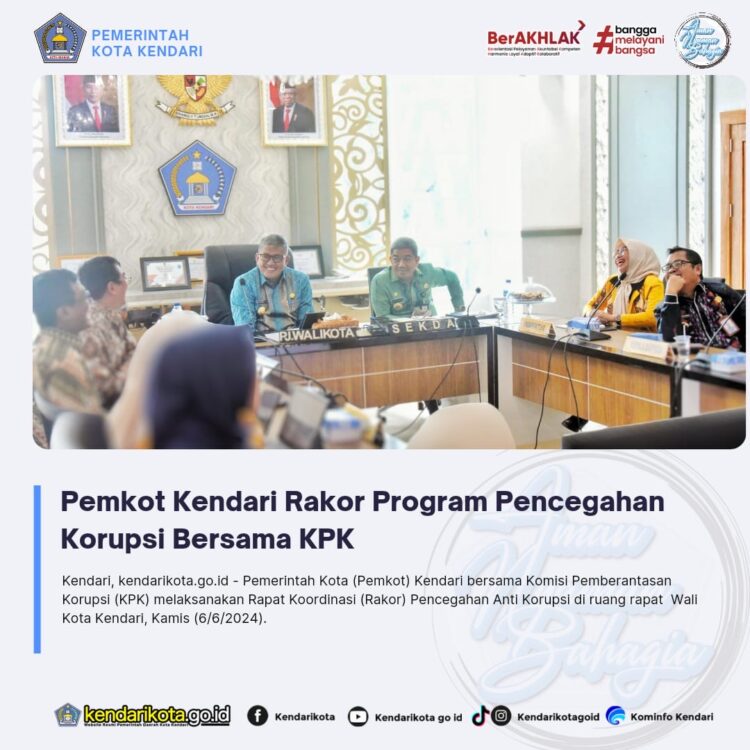 Pemkot Kendari Rakor Program Pencegahan Korupsi Bersama KPK