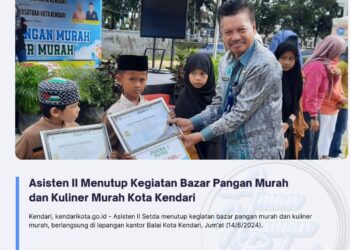 Asisten II Menutup Kegiatan Bazar Pangan Murah dan Kuliner Murah Kota Kendari