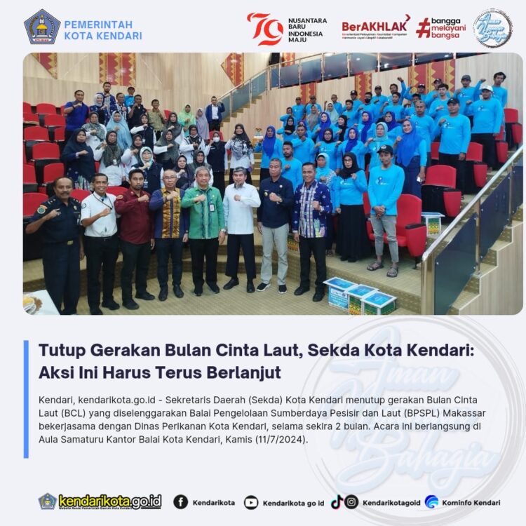 Tutup Gerakan Bulan Cinta Laut, Sekda Kota Kendari: Aksi Ini Harus Terus Berlanjut