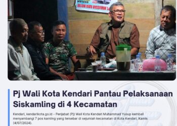 Pj Wali Kota Kendari Pantau Pelaksanaan Siskamling di 4 Kecamatan