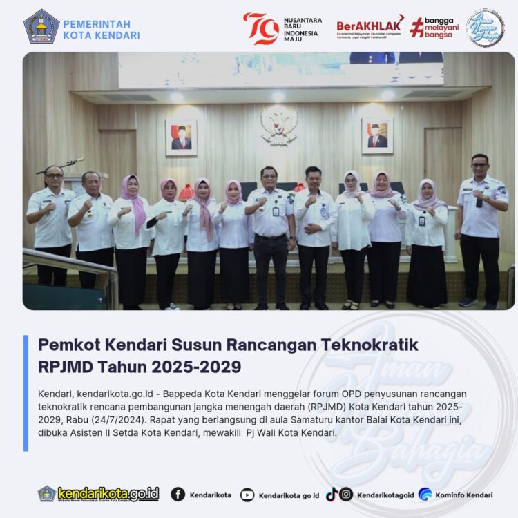 Pemkot Kendari Susun Rancangan Teknokratik RPJMD Tahun 2025-2029