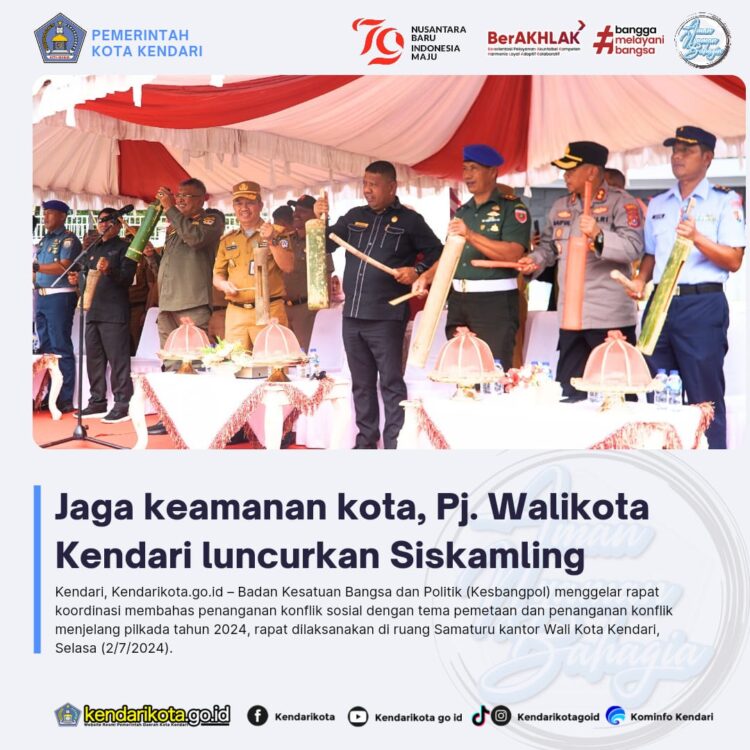 Jaga keamanan kota, Pj. Walikota Kendari luncurkan Siskamling