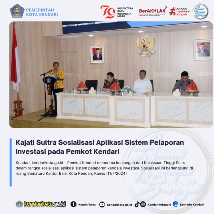 Kajati Sultra Sosialisasi Aplikasi Sistem Pelaporan Investasi pada Pemkot Kendari