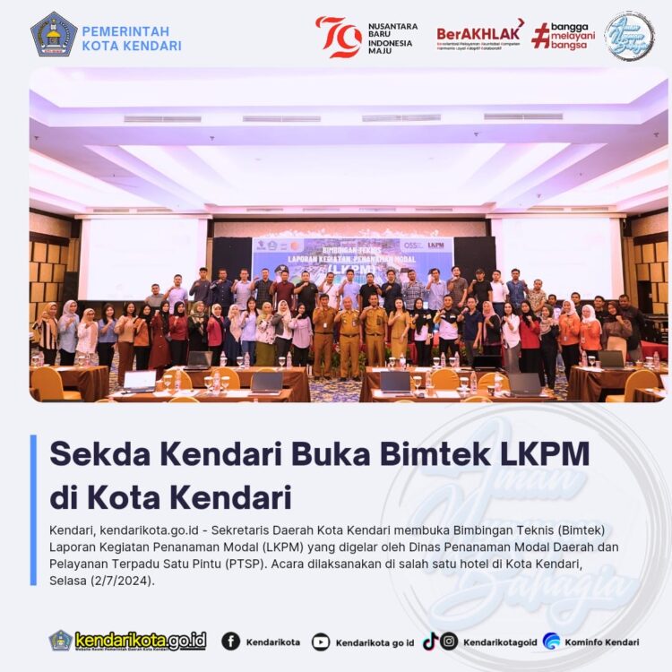Sekda Kendari Buka Bimtek LKPM di Kota Kendari