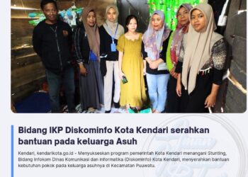 Bidang IKP Diskominfo Kota Kendari serahkan bantuan pada keluarga Asuh