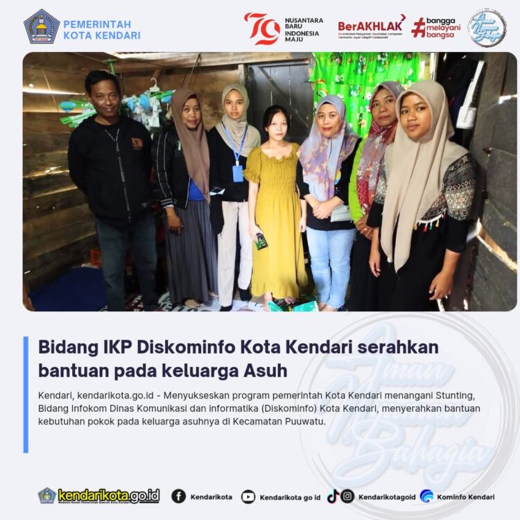 Bidang IKP Diskominfo Kota Kendari serahkan bantuan pada keluarga Asuh