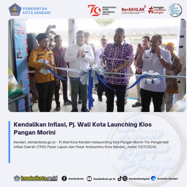 Kendalikan Inflasi, Pj. Wali Kota Kendari Launching Kios Pangan Morini