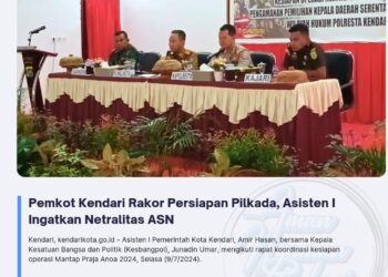 Pemkot Kendari Rakor Persiapan Pilkada, Asisten I Ingatkan Netralitas ASN