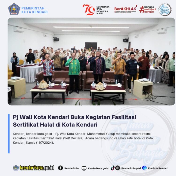 Pj Wali Kota Kendari Buka Kegiatan Fasilitasi Sertifikat Halal di Kota Kendari