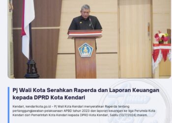 Pj Wali Kota Serahkan Raperda dan Laporan Keuangan kepada DPRD Kota Kendari