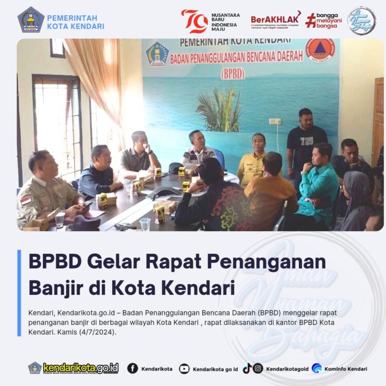 BPBD Gelar Rapat Penanganan Banjir di Kota Kendari