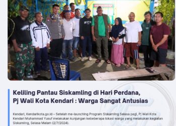 Keliling Pantau Siskamling Di Hari Perdana, Pj Wali Kota Kendari : Warga Sangat Antusias