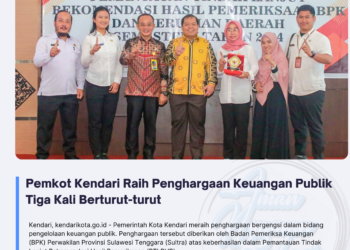 Pemkot Kendari Raih Penghargaan Keuangan Publik Tiga Kali Berturut-turut